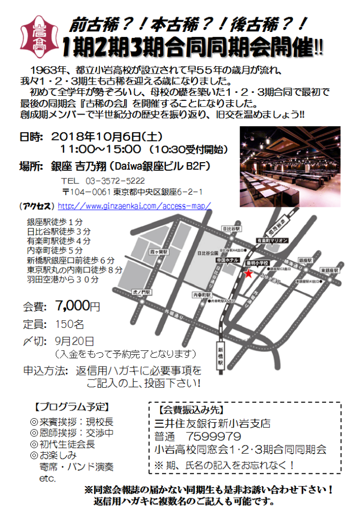 古稀の会開催情報